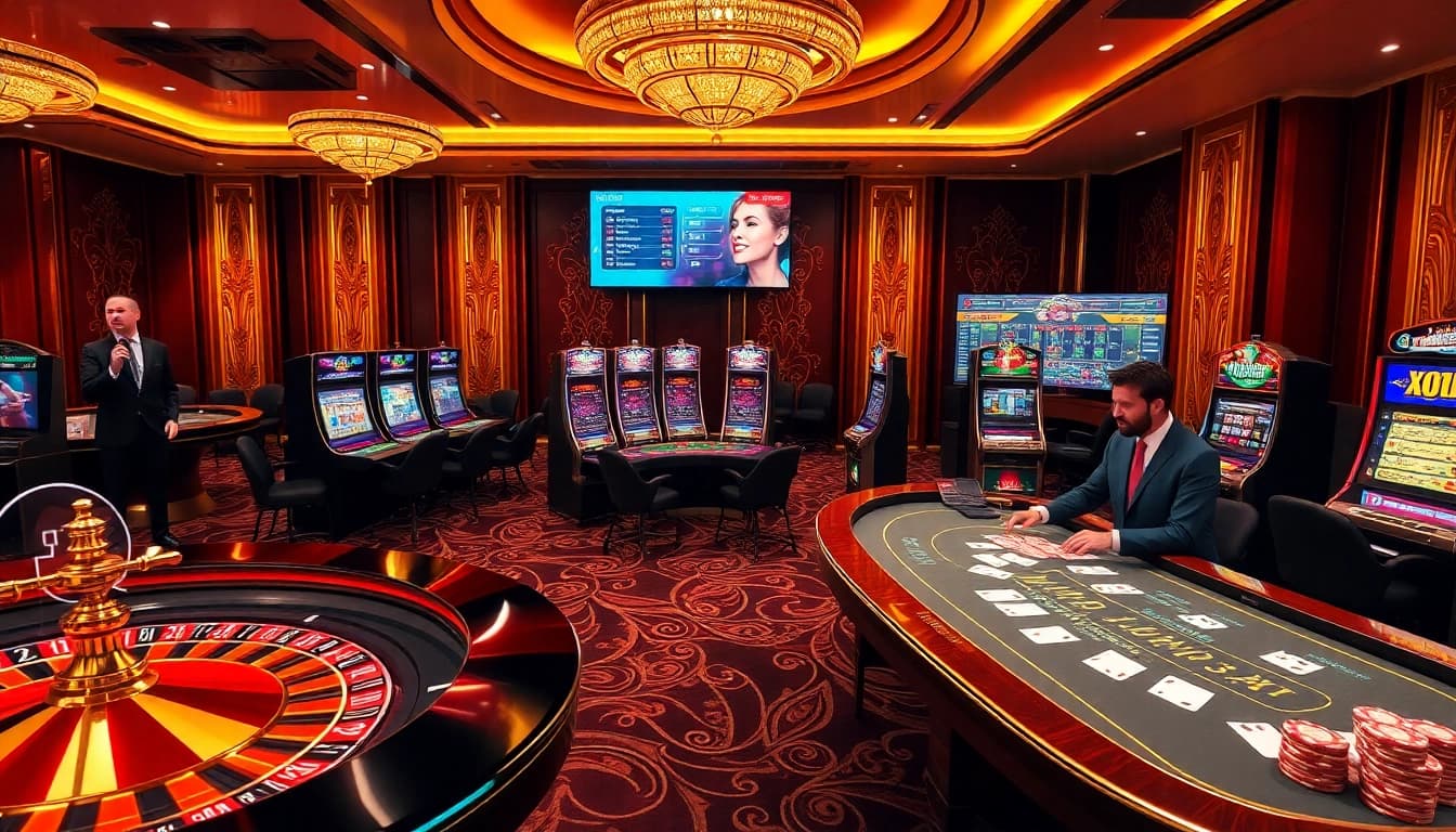 Experience excitement at NA777 with professional dealers and vibrant casino elements.