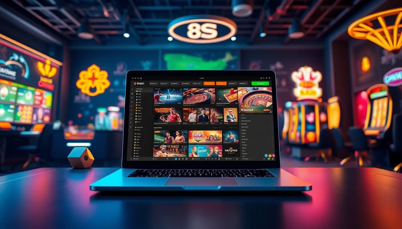 Experience the excitement of 8S with a dynamic online gaming interface showcasing diverse betting options and vibrant visuals.