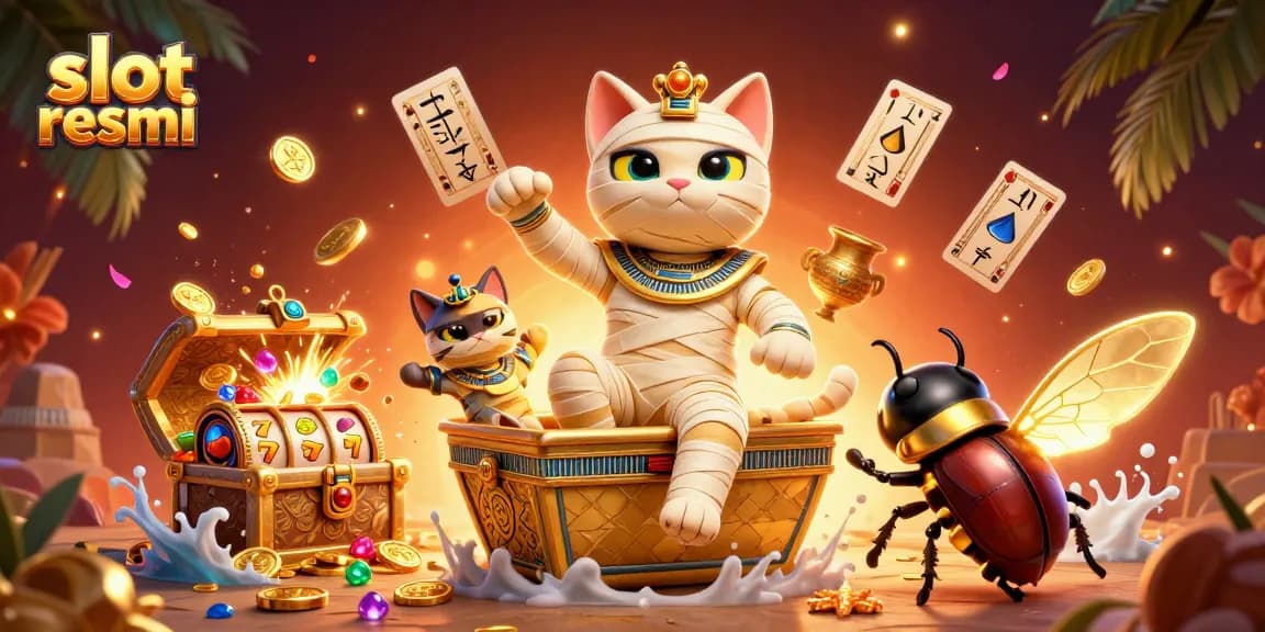 Menangkan jackpot di slot resmi dengan mumi 3D aktif dan simbol permainan yang berkilauan.