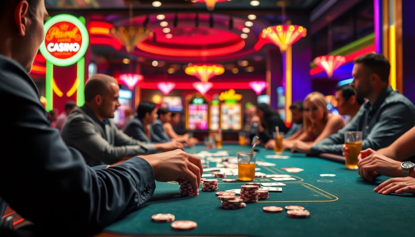 Engaging card game at AT99 casino, showcasing vibrant atmosphere and rich game elements.