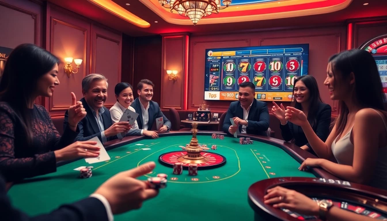 Experience the excitement of pg88 at a luxurious casino table filled with poker chips and cards.