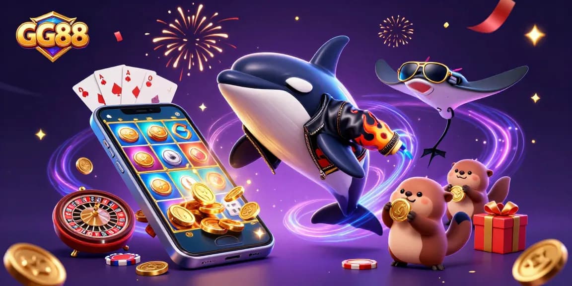 Join the excitement at GG88 with orca whale, stingray, and otters celebrating wins!