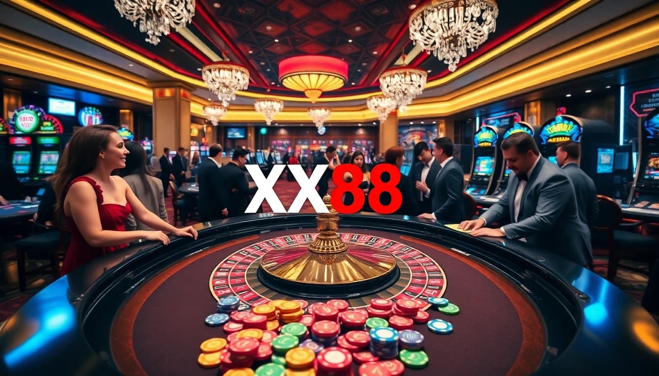 Experience thrilling bets at XX88's luxurious casino tables.