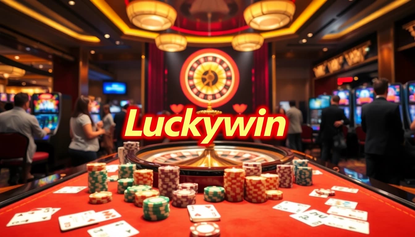 Players enjoying an exciting game at Luckywin casino with roulette and colorful chips.