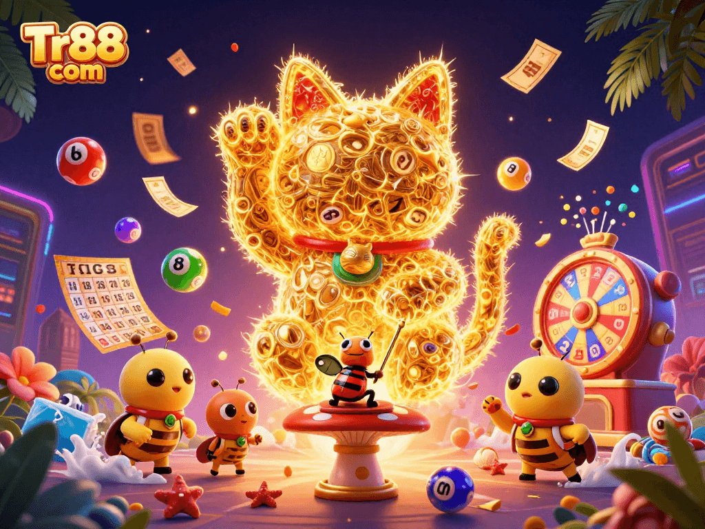 Play exciting games on Tr88 com with dynamic casino symbols and vibrant gameplay elements.