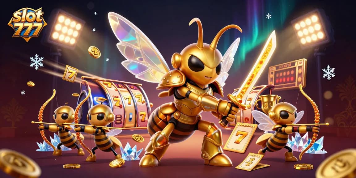 Experience thrilling gameplay with slot 777 as golden elements and dynamic reels spin around you.
