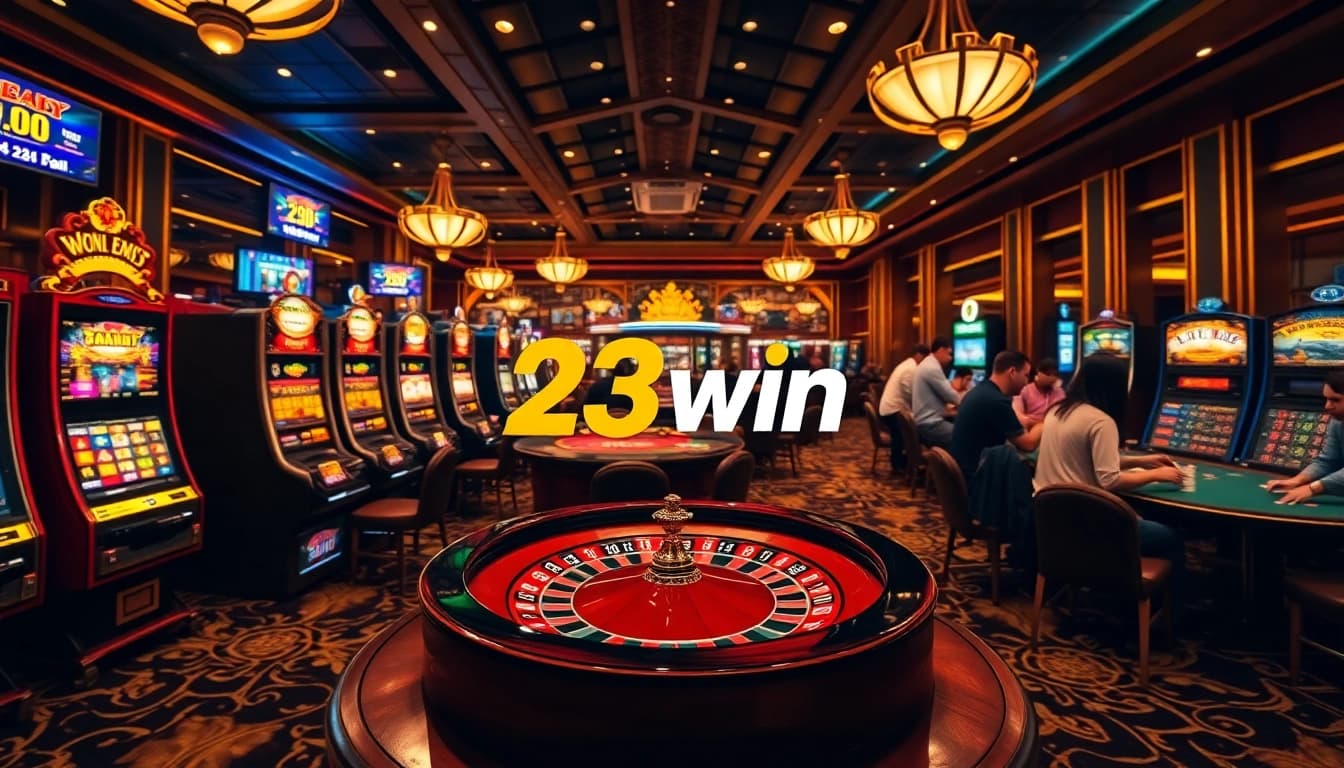 Experience the excitement of gambling at 23win with vibrant casino games and luxury settings.