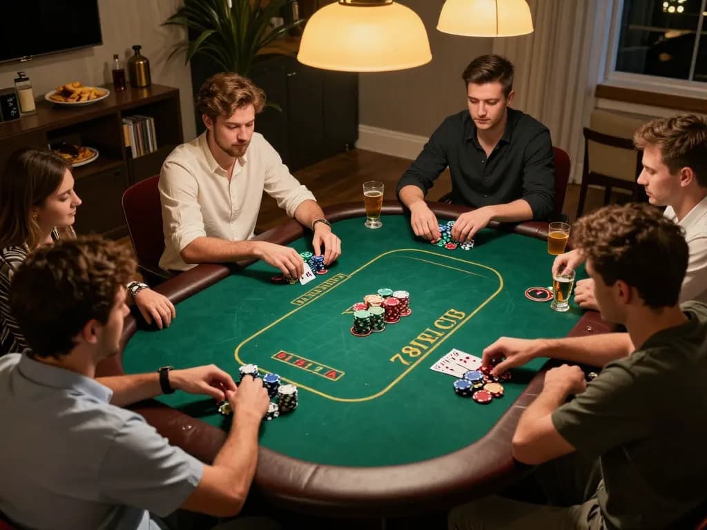 Engaged players showcasing strategic moves at 789 CLUB during a lively poker night.