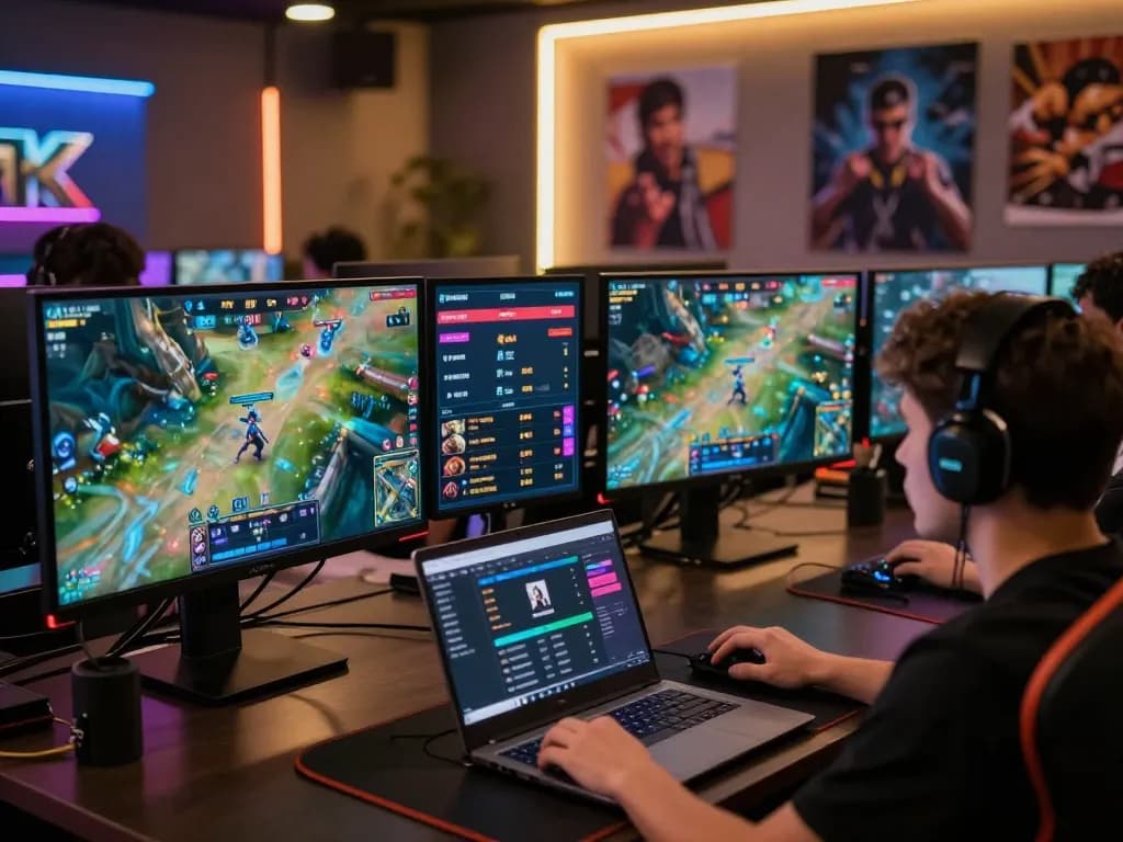 Gamer placing strategic bets on MK8 esports platform during live match.