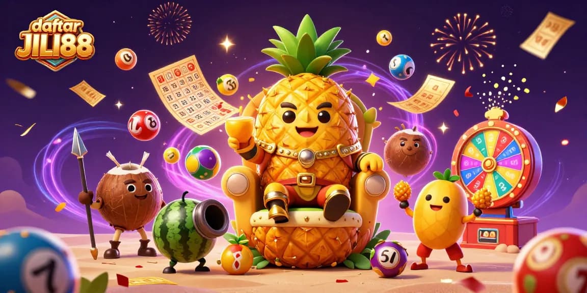 Engage in thrilling gameplay with daftar JILI88 as the golden pineapple king and vibrant casino elements come alive.
