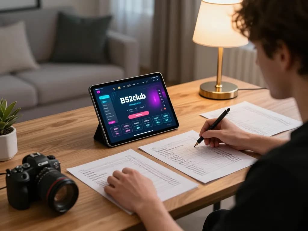 Player enjoying engaging gameplay on B52club app while calculating betting strategies.