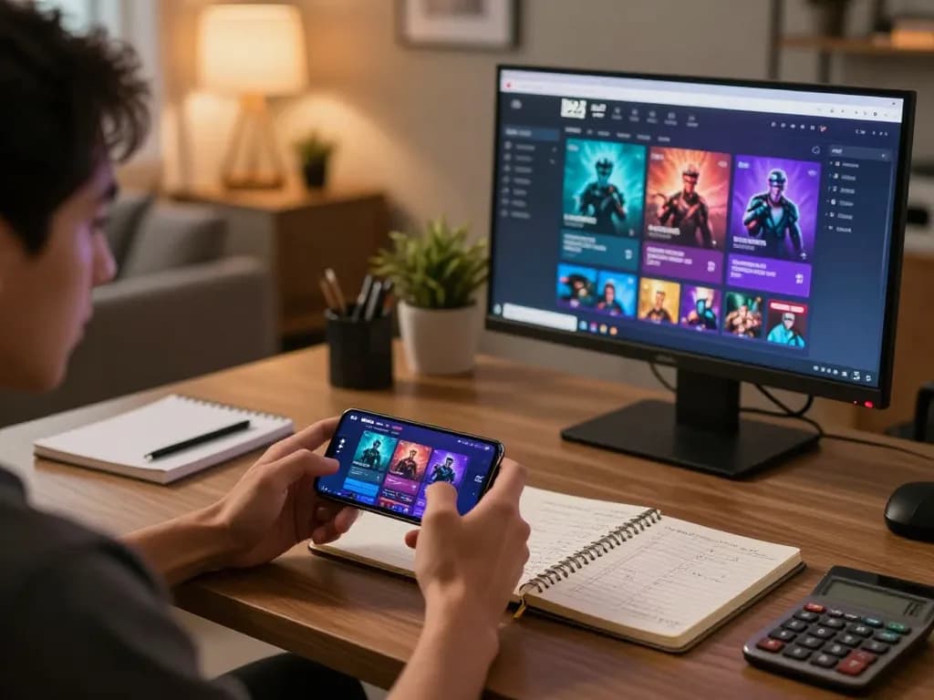 Engaged player using Win678 com mobile app for betting in a stylish home setting, emphasizing action and strategy
