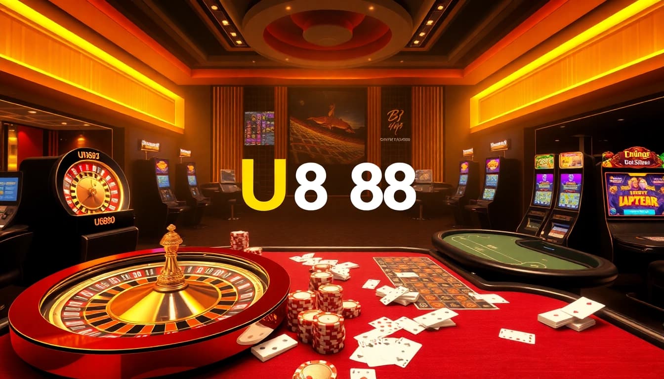 Experience the excitement of online gambling at https://u888f.design/ with vibrant slot machines and casino tables.