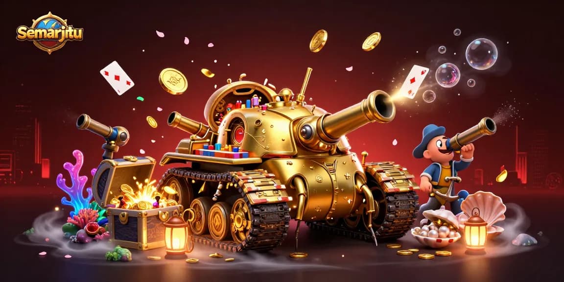 Sembunyikan kasino mini dalam tank keong emas semarjitu yang penuh dengan keajaiban permainan.