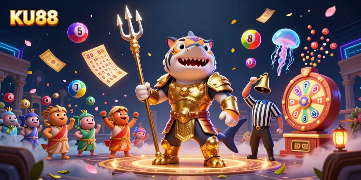 Experience thrilling gameplay with KU88 in a vibrant underwater casino scene.