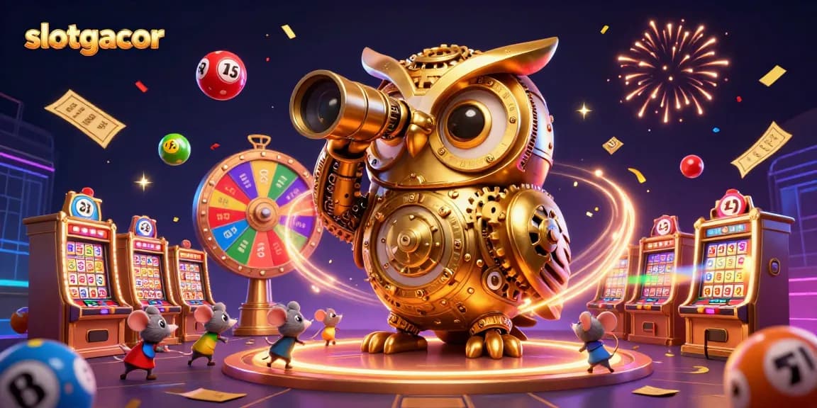 Engage with exciting slotgacor gaming on an ultra-detailed casino floor illustration.