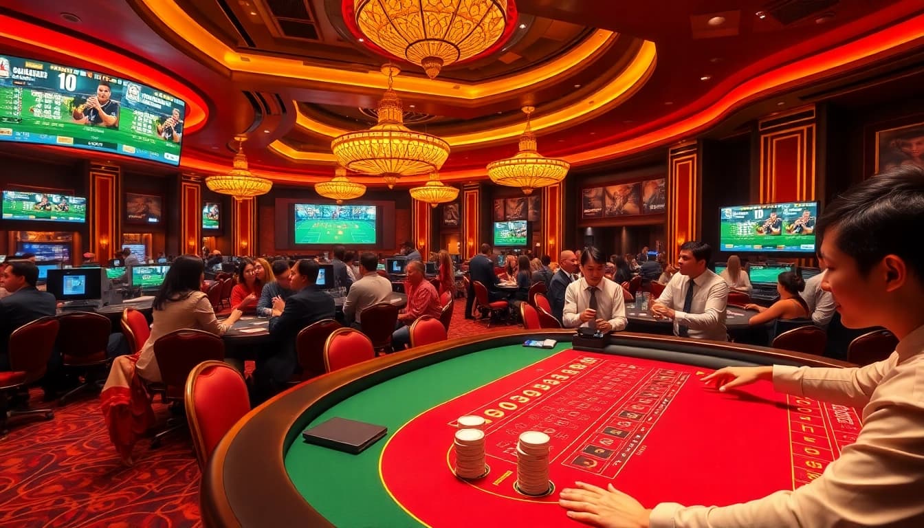 Situs Judi Bola Piala Dunia 2028 highlights thrilling soccer betting at a luxurious casino.
