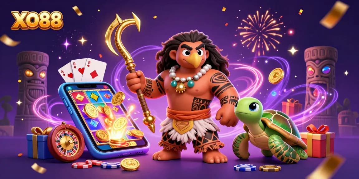 Engage with the vibrant XO88 online casino world as cartoon characters celebrate gaming wins!