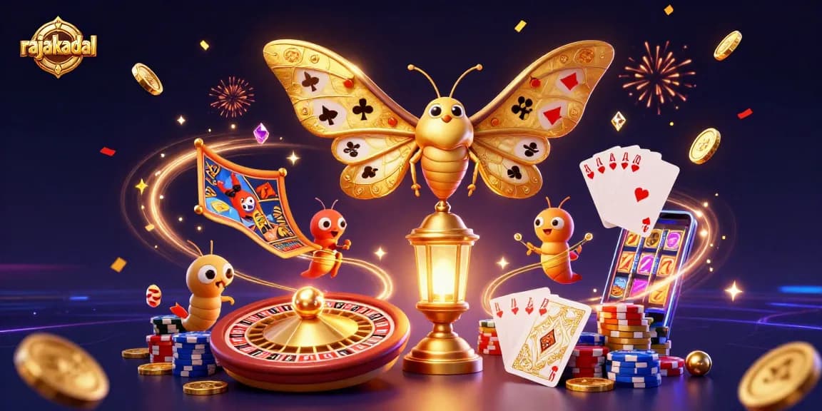 Mainkan slot dengan rajakadal dan hadiah menarik, ditambah dengan koin emas dan efek cahaya yang memukau.