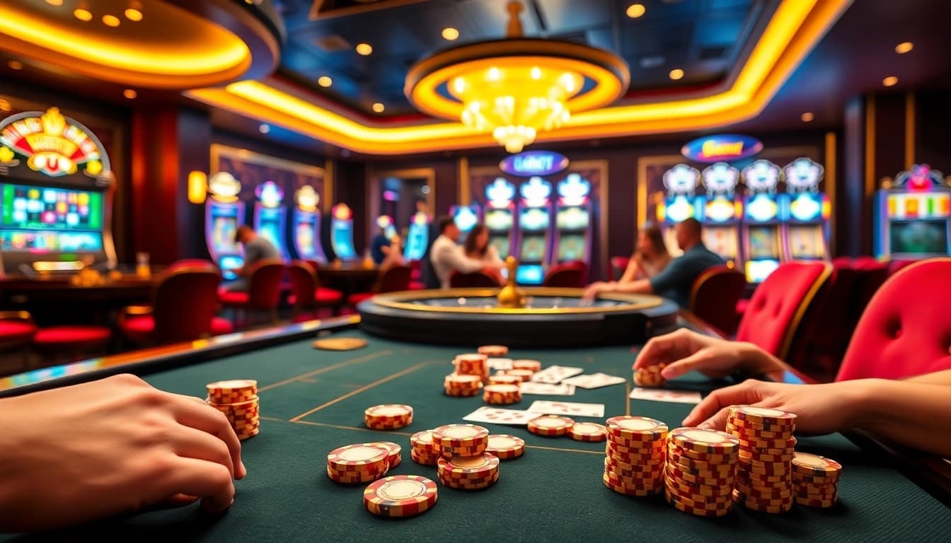 Experience thrilling gameplay at https://gg88.biz/ with energetic poker tables and luxurious casino visuals.