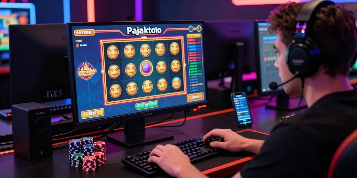Engaged player enjoying slots on pajaktoto with colorful graphics.