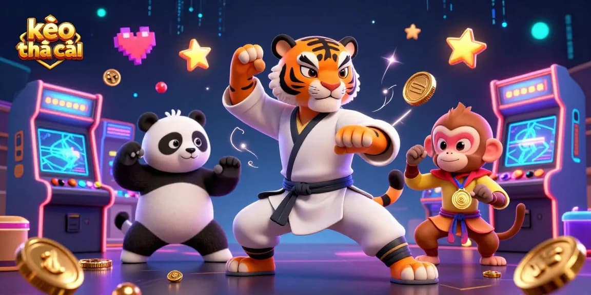 Engage with kèo nhà cái in this vibrant 3D illustration showcasing betting excitement with animated characters.