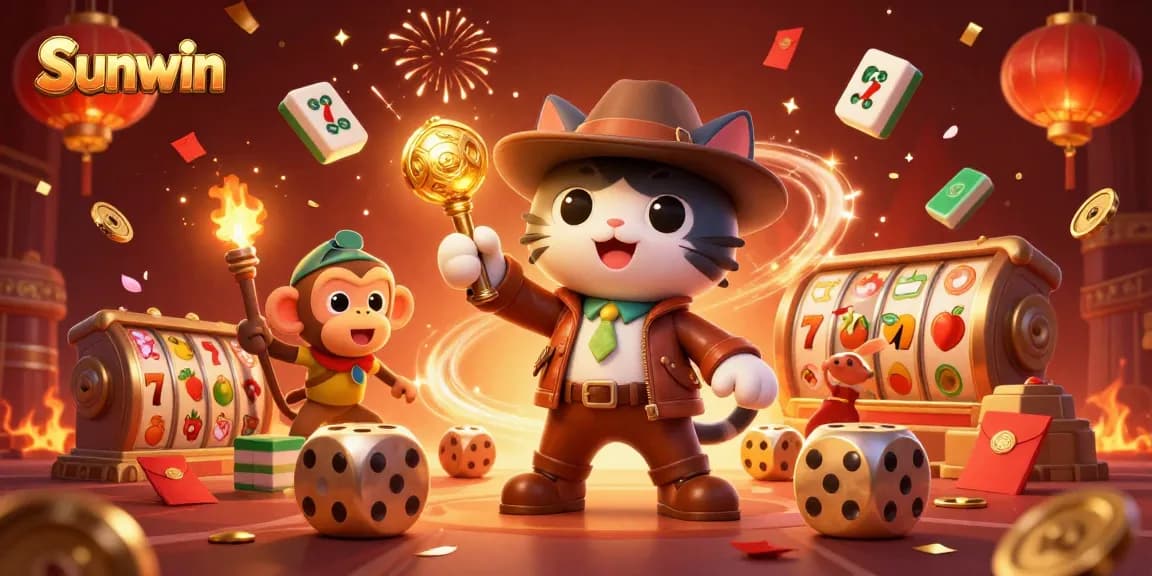 Engage in thrilling gameplay at Sunwin Casino with colorful slots and dynamic characters.