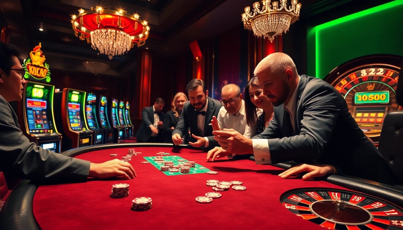 Experience high-stakes play at Okking's luxurious casino poker table.