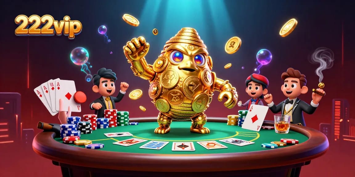 Divirta-se com 222vip em uma cena de cassino repleta de ação e personagens vibrantes.