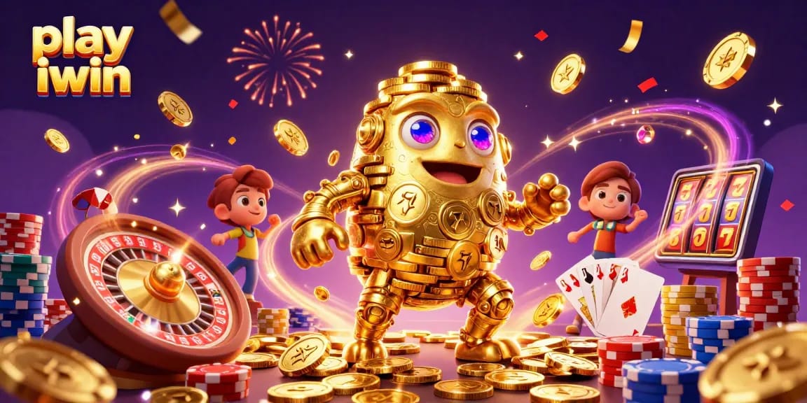 Play iwin with thrilling online slots and casino games illustrated in vibrant detail.