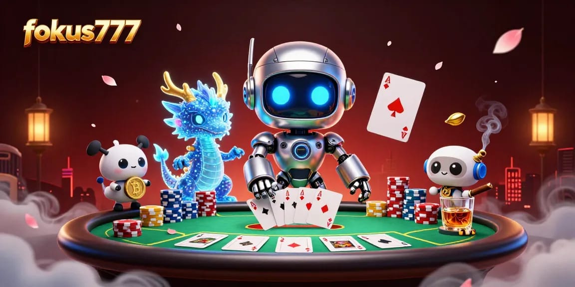 Engage in exciting gameplay at fokus777, featuring a vibrant online poker scene with dynamic elements.