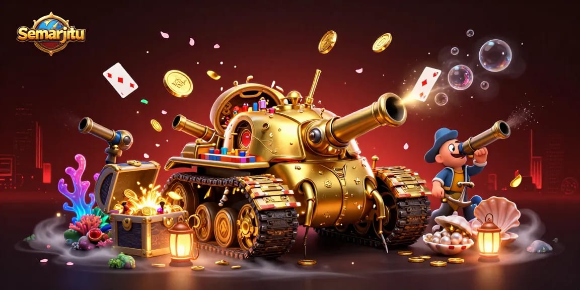 Sembunyikan kasino mini dalam tank keong emas semarjitu yang penuh dengan keajaiban permainan.