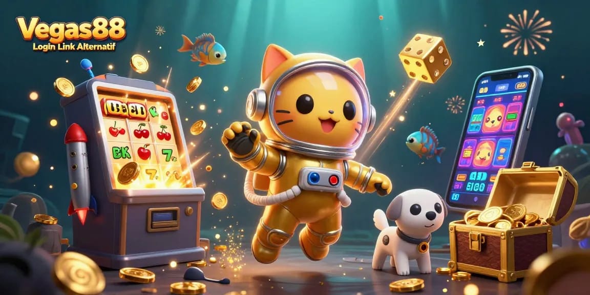 Engage with Vegas88 Login Link Alternatif for thrilling slots and big wins in this vibrant 3D casino scene!
