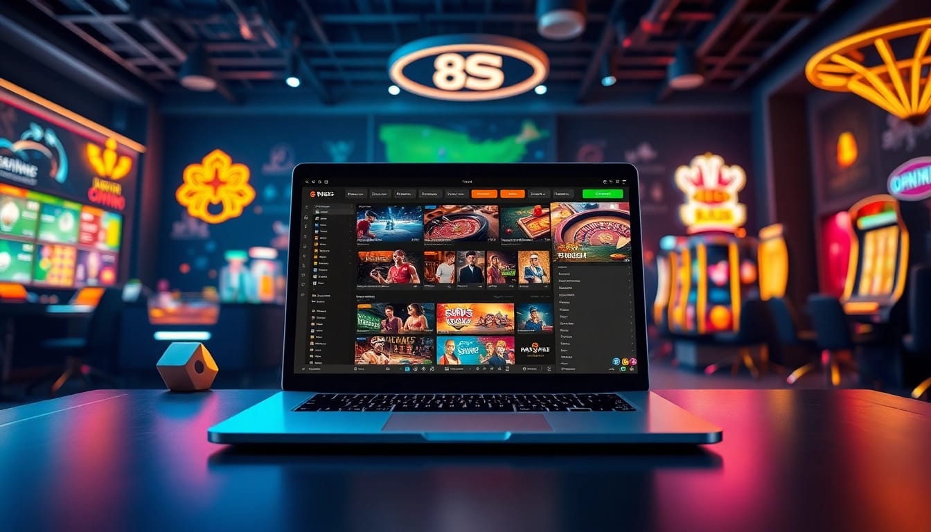 Experience the excitement of 8S with a dynamic online gaming interface showcasing diverse betting options and vibrant visuals.