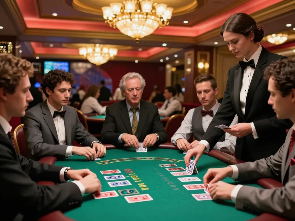 Players engaging at a blackjack table while experiencing Fun 88 gaming excitement.