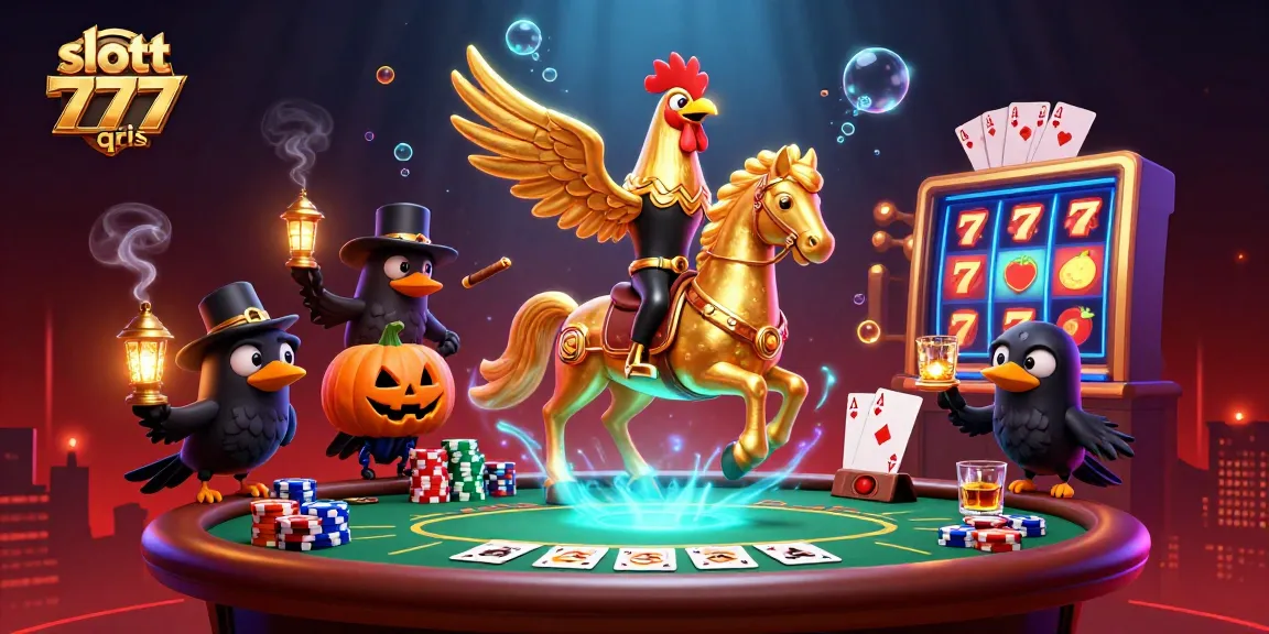 Experience thrilling moments at slott 777 qris with a dynamic casino scene featuring a golden rooster.