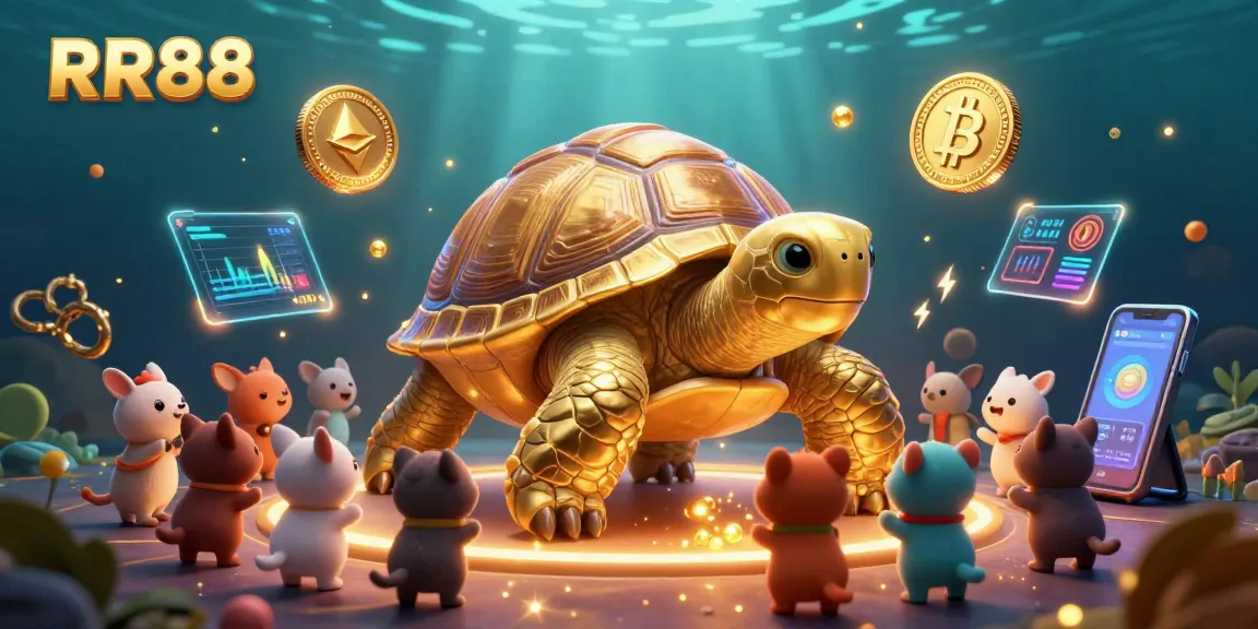 Engage with RR88's exciting casino world through a vibrant illustration of whimsical gameplay.
