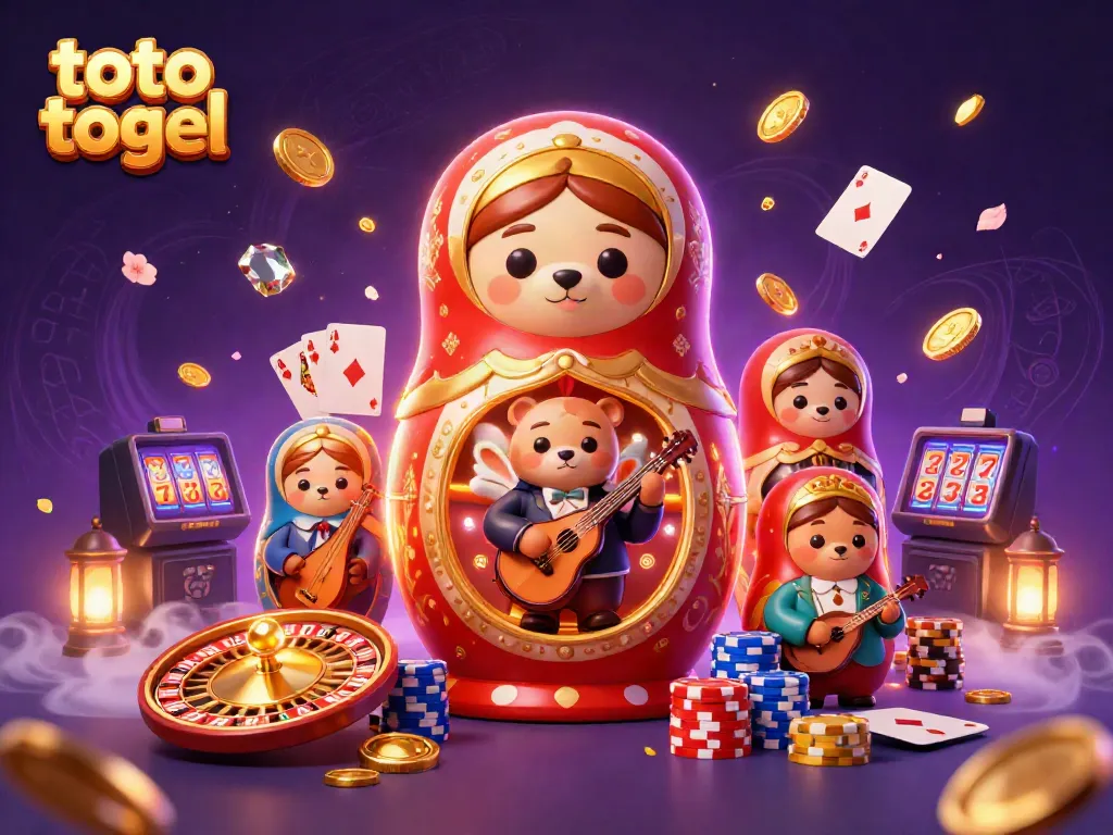 Experience exhilarating toto togel excitement with colorful casino bears, coins, and games!