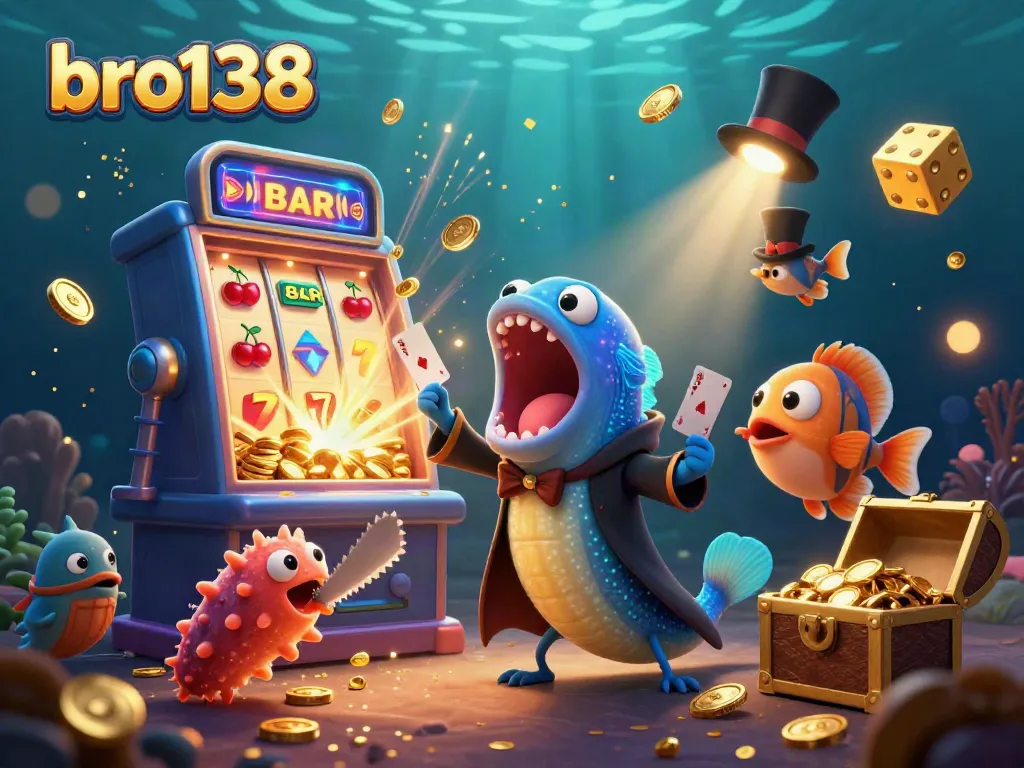 Experience the thrill at bro138; enjoy stunning card tricks by a magician eel amidst bursting jackpots and casino treasures.