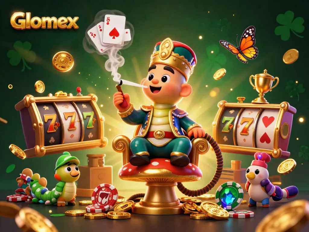 Engage with Glomex's exciting online casino experience through immersive 3D scenes featuring dynamic slot elements.