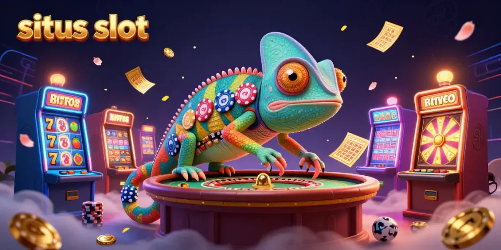 Menang besar di situs slot yang berbeda dengan mesin slot berwarna dan simbol keberuntungan.