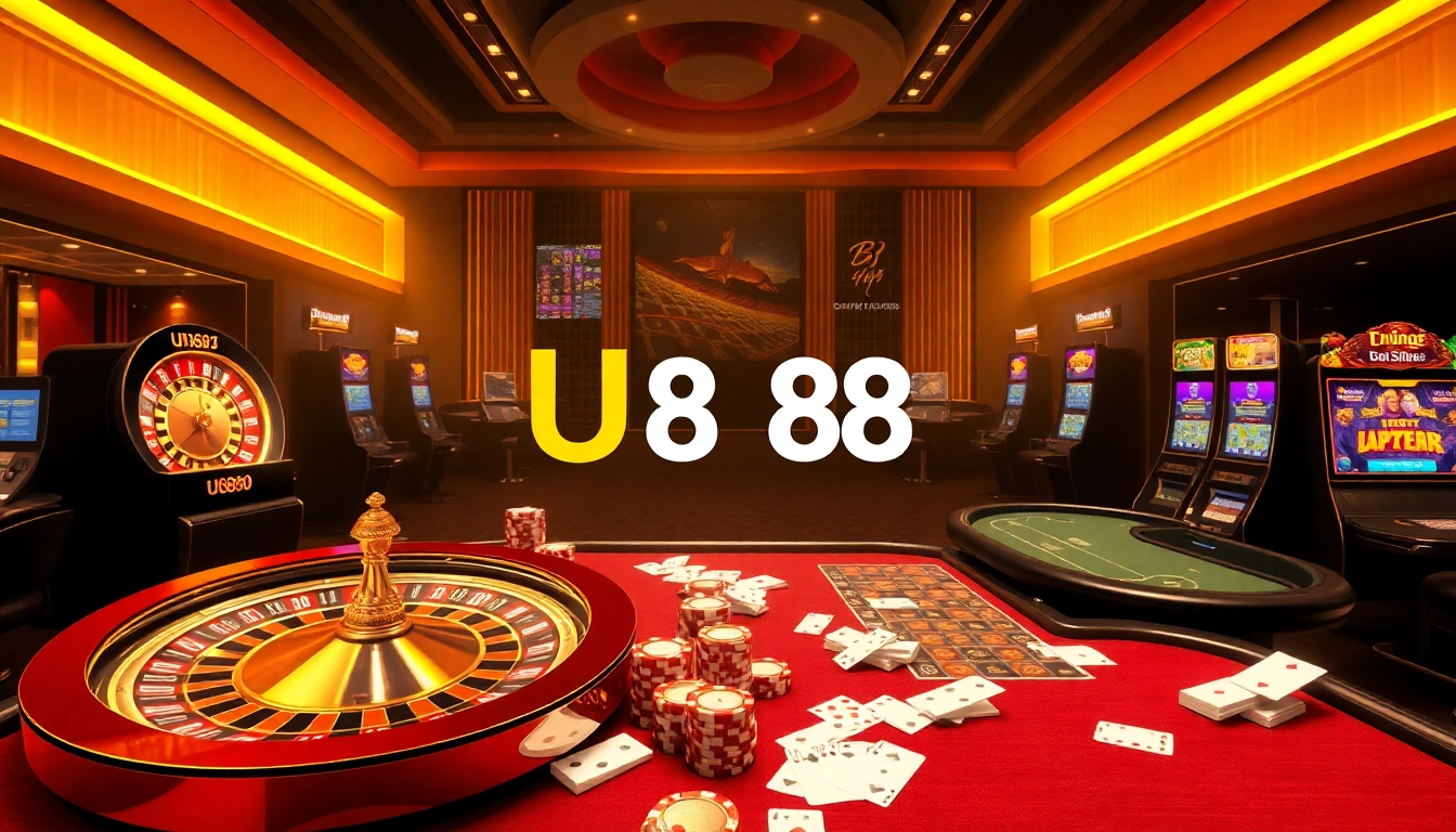 Experience the excitement of online gambling at https://u888f.design/ with vibrant slot machines and casino tables.
