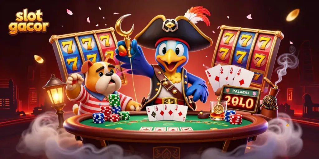 Slot gacor yang menarik dengan petualangan karakter di dunia kasino yang berwarna-warni.