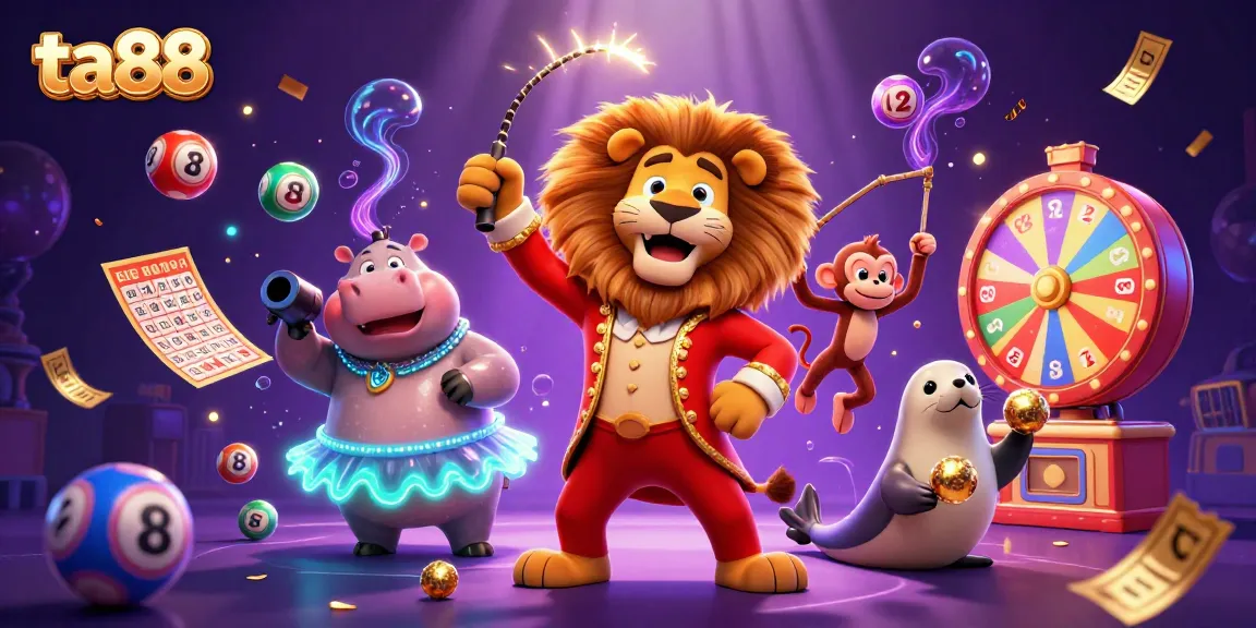 Experience dynamic entertainment with ta88, featuring colorful lottery elements and lively casino characters.